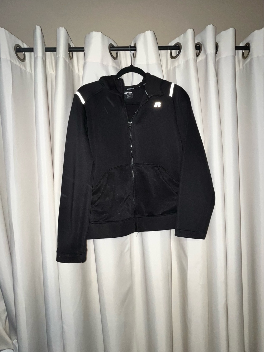 Russell Athletic Black Hooded Performance Zip Jacket